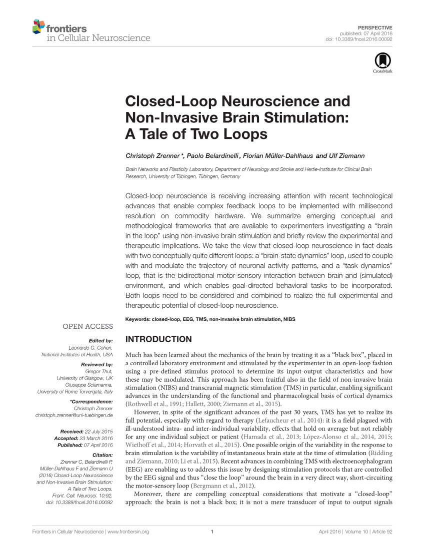 (PDF) Closed-Loop Neuroscience and Non-Invasive Brain Stimulation: A ...