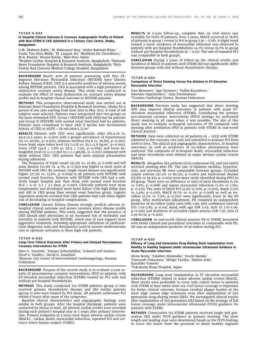 (PDF) TCTAP A024 Comparison of Direct Stenting Versus PreDilation in