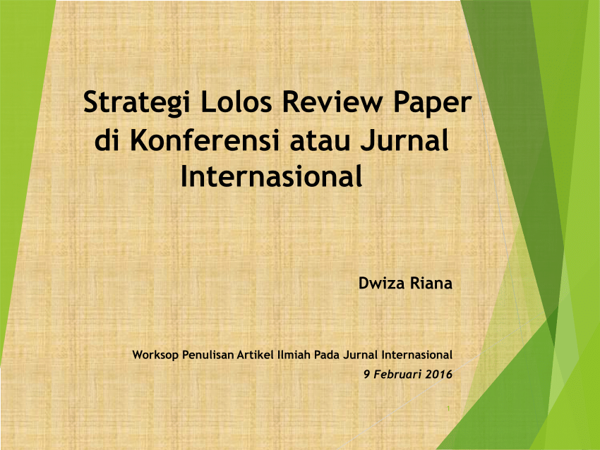 (PDF) Strategi Lolos Review Paper di Konferensi atau 