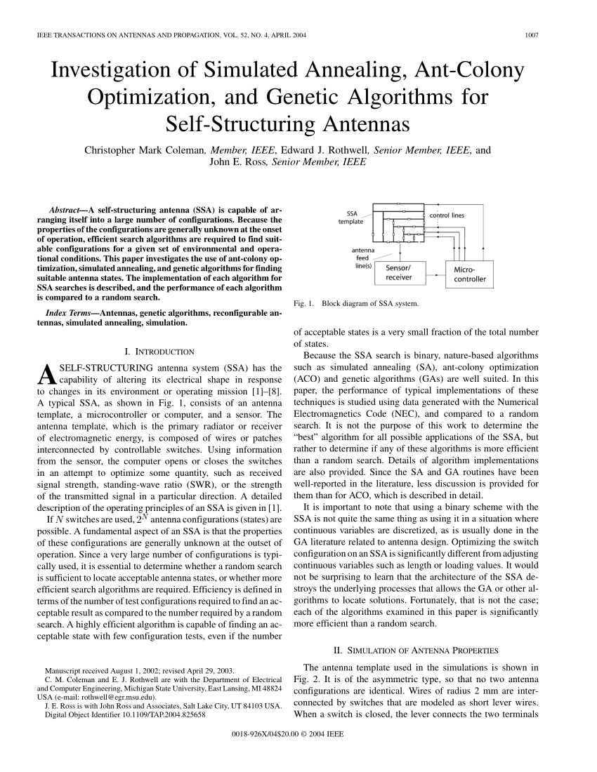  PDF Investigation Of Simulated Annealing Ant Colony Optimization And Genetic Algorithms For 