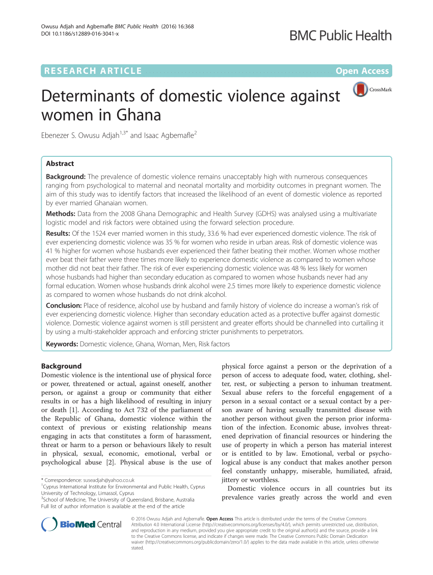 literature review on domestic violence in ghana