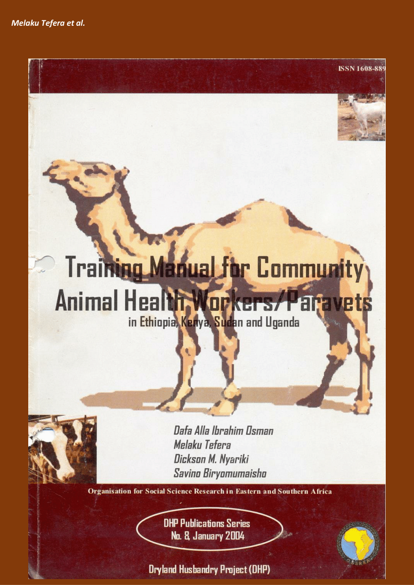 (PDF) Training Manual for Community Animal Health Workers/Paravets:In