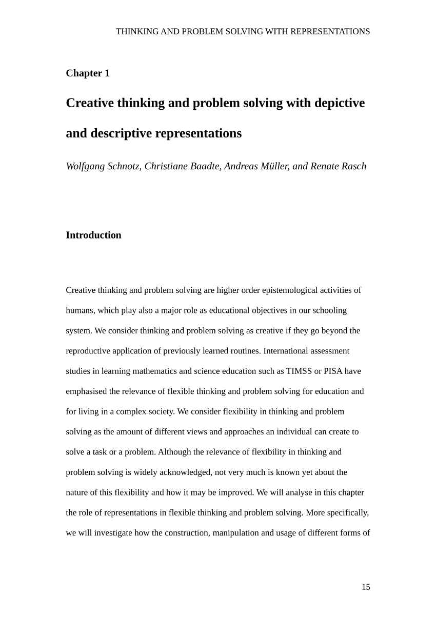 creative thinking and problem solving essay grade 11 pdf