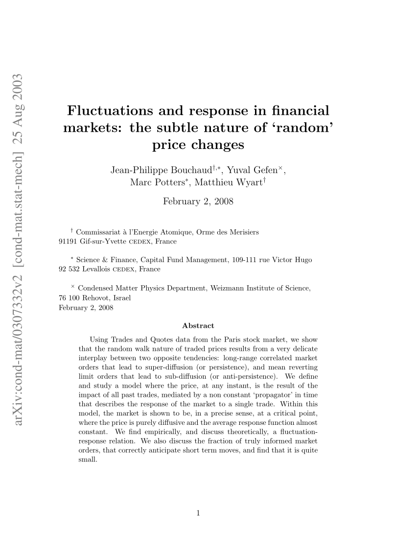 nature and role of financial markets
