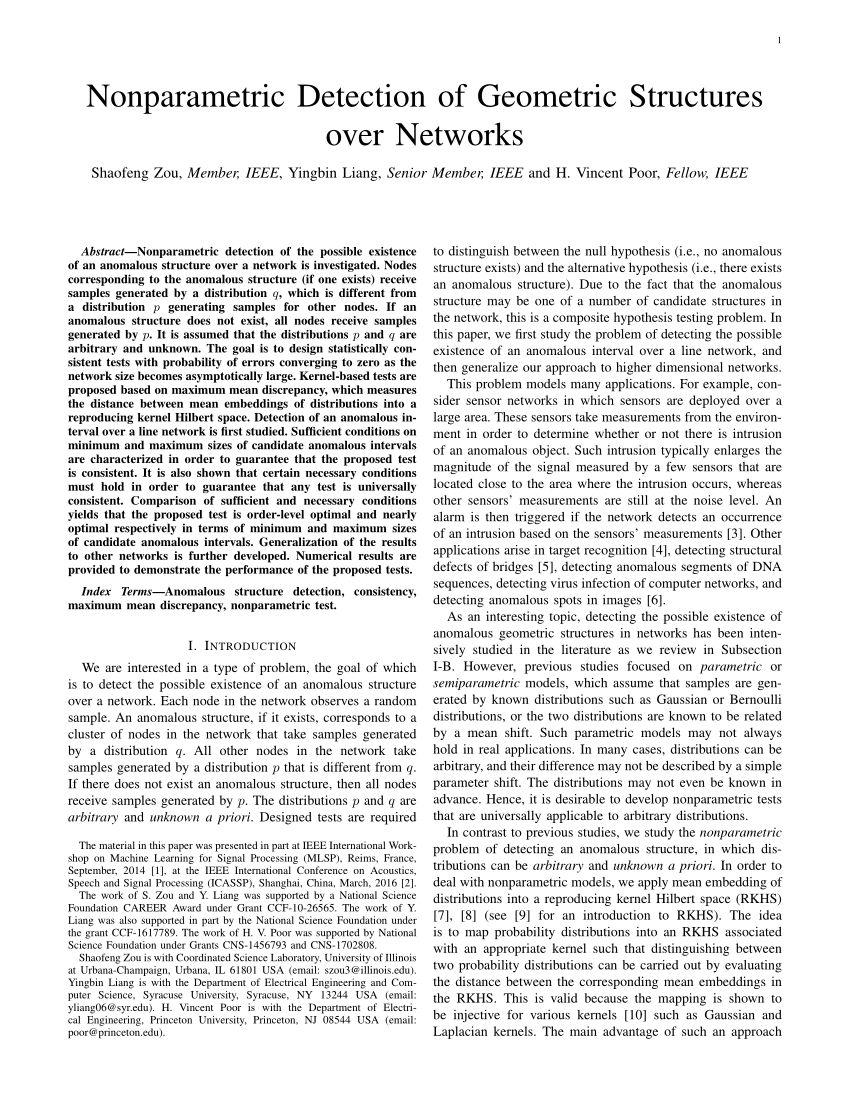 Pdf Nonparametric Detection Of Geometric Structures Over Networks 1256