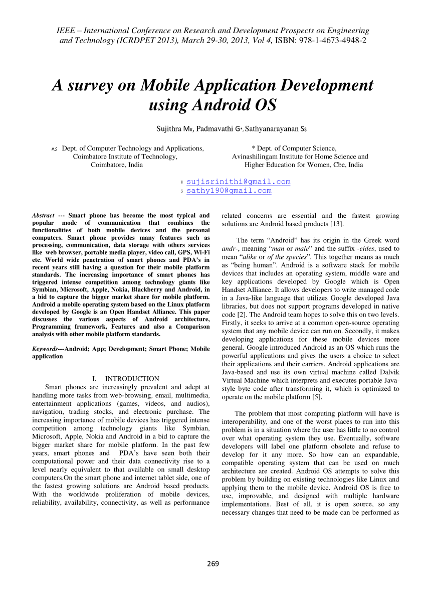 research paper on android technology