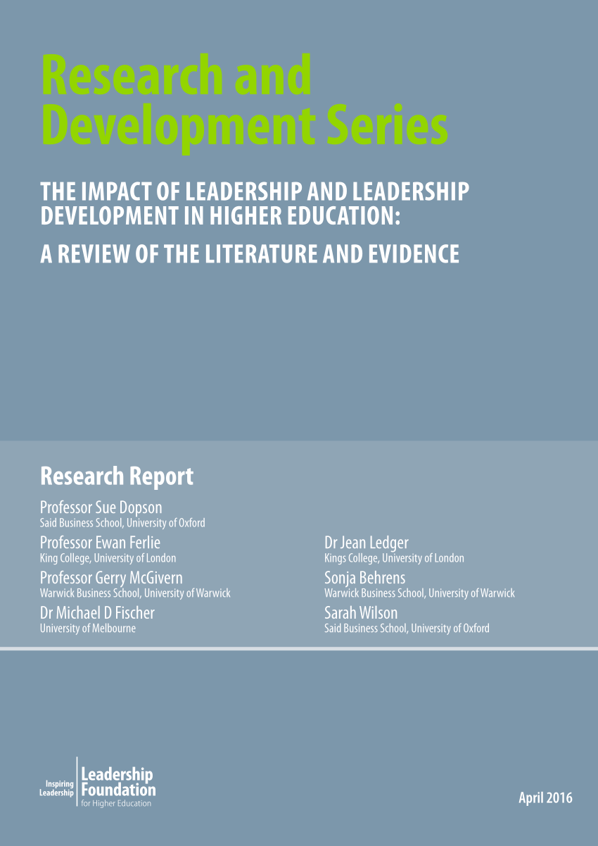 literature review on educational leadership