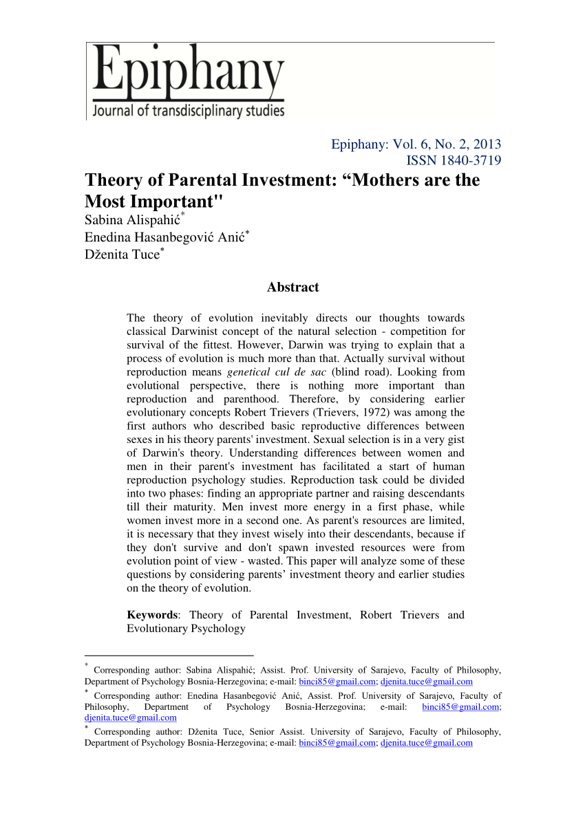Parental investment theory