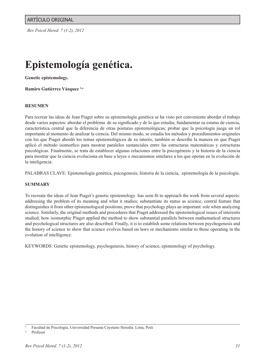 PDF Epistemolog a gen tica