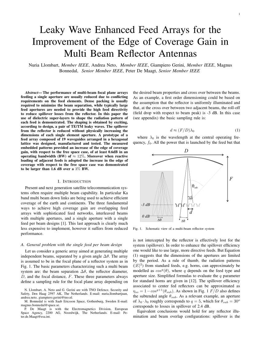 PDF) Leaky Wave Enhanced Feed Arrays for the Improvement of the ...