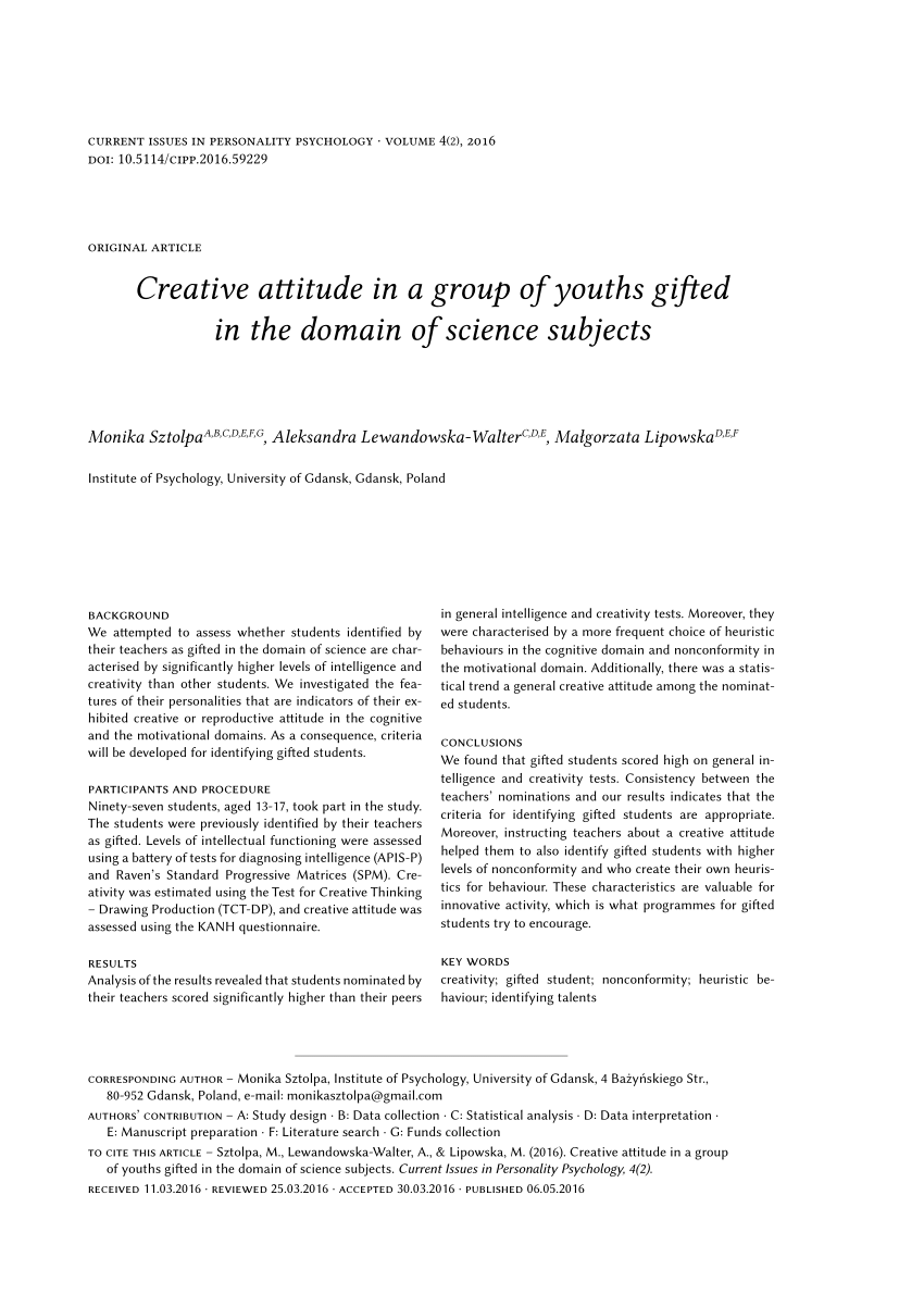 Pdf Cur Perspectives On The Identification And Sment Of Gifted Students