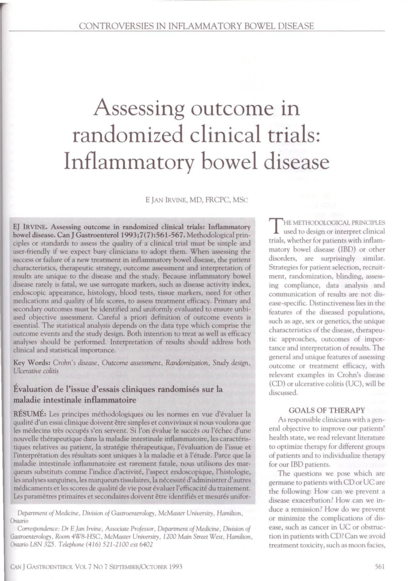 Pdf Assessing Outcome In Randomized Clinical Trials Inflammatory Bowel Disease 2356