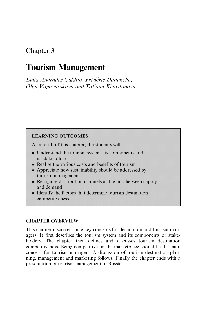 literature review of tourism management system