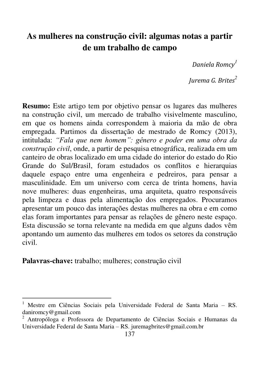 História das Mulheres na Construção Civil