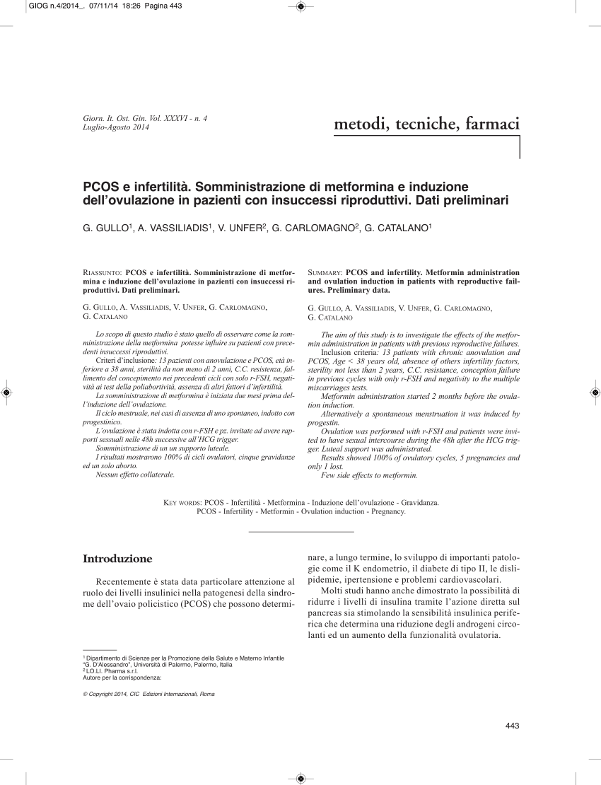 Metformin in italia