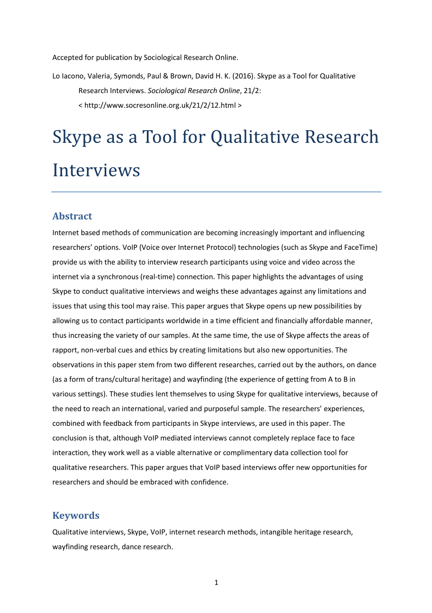 research interviews pdf