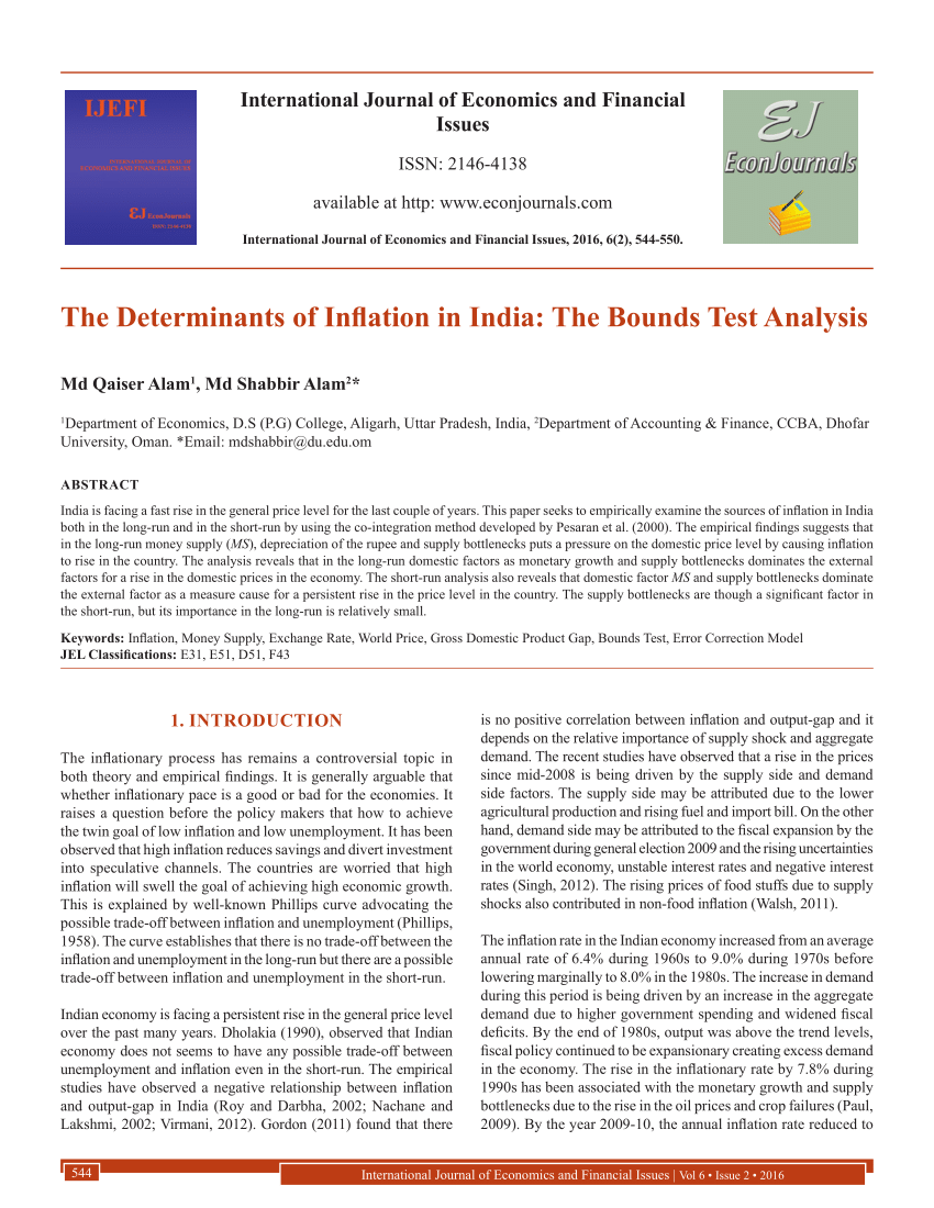 literature review on inflation in india