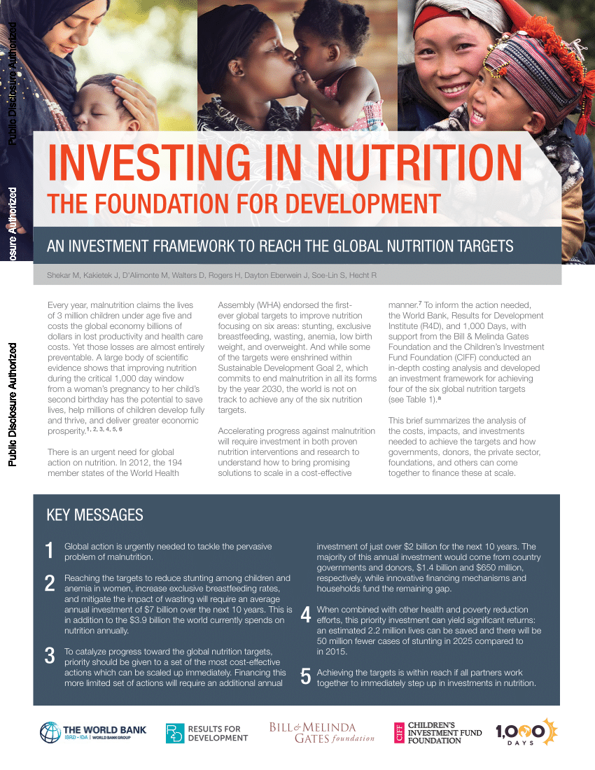 Tracking aid for the WHA nutrition targets: Progress toward the