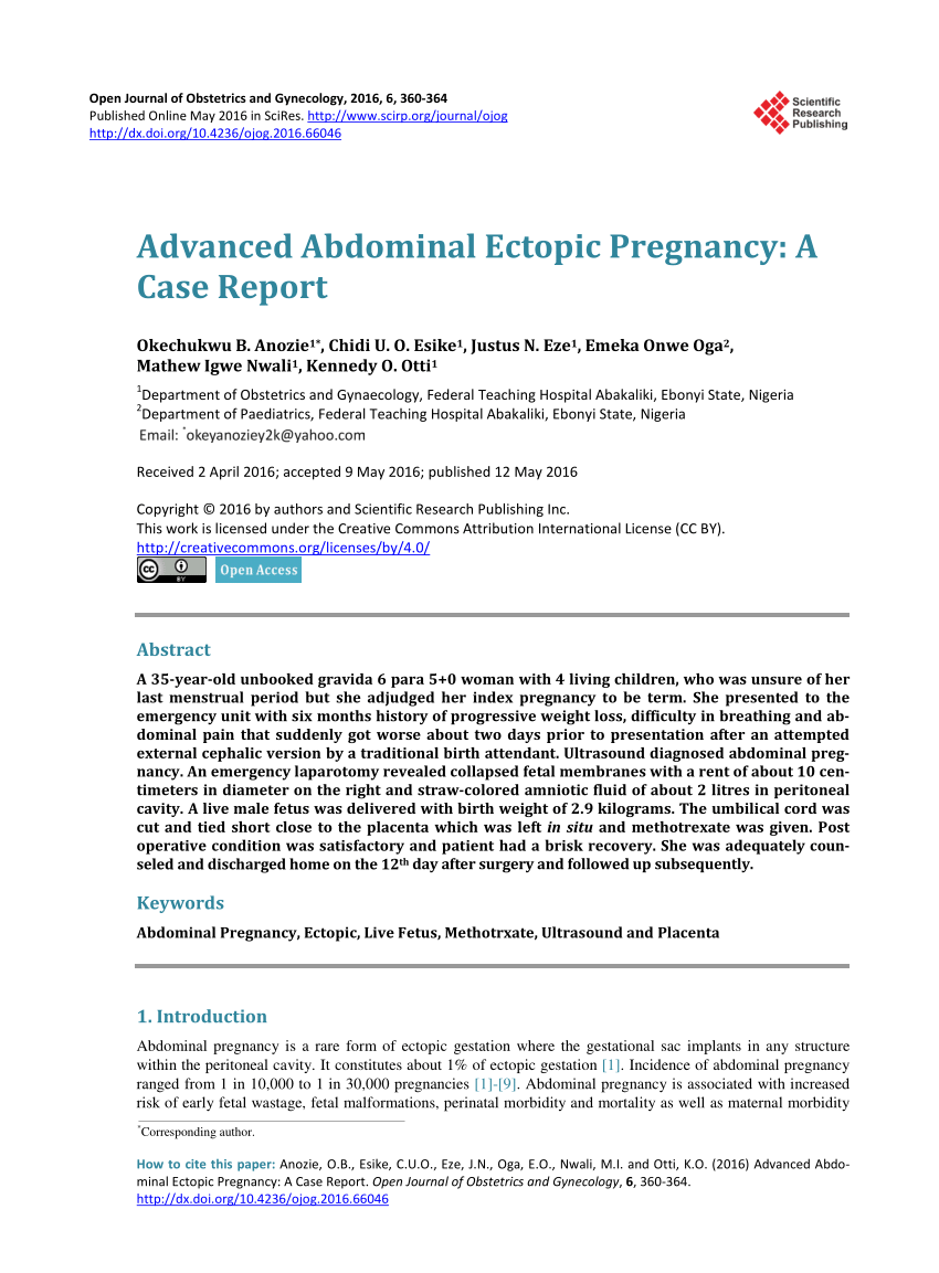 case study about ectopic pregnancy scribd