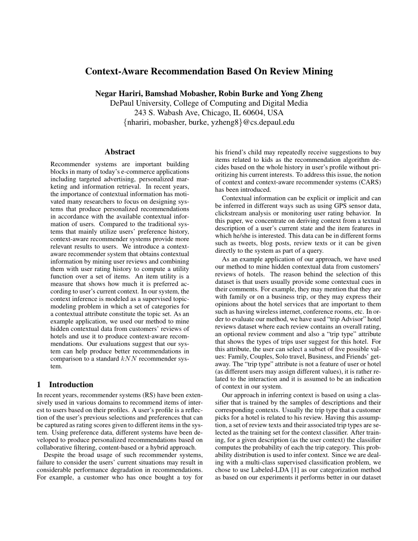 context-aware recommendation based on review mining bitcoins