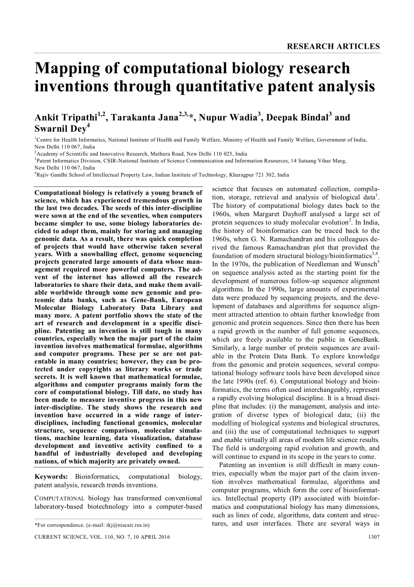 computational biology research papers