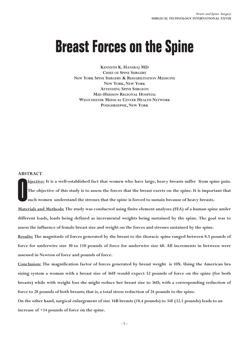 PDF) Breast Forces on the Spine