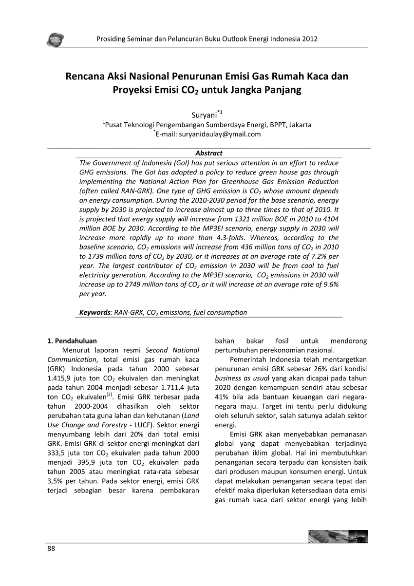  PDF Rencana Aksi Nasional Penurunan Emisi Gas Rumah Kaca  