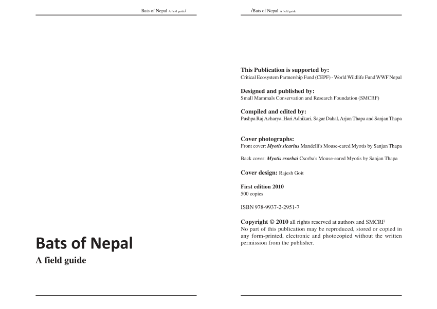 PDF) Bats of Nepal: A Field Guide