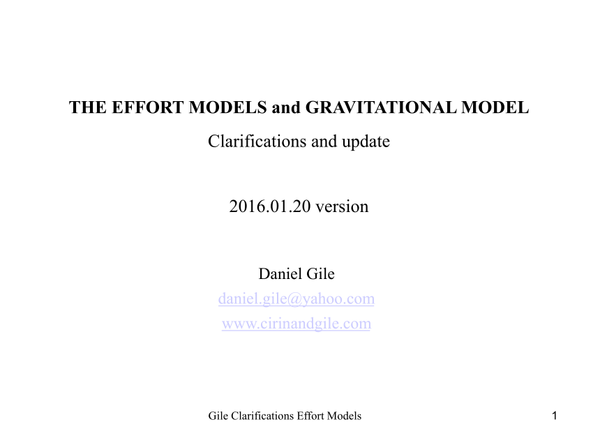 PDF) The Effort Models - Clarifications and update