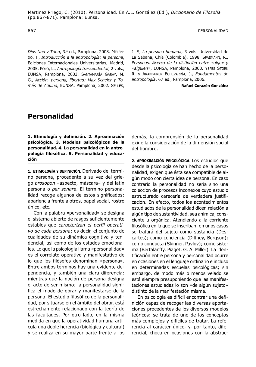 PDF) Personalidad