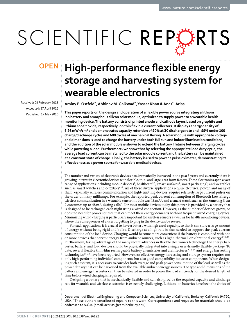PDF) High-performance flexible energy storage and harvesting ...
