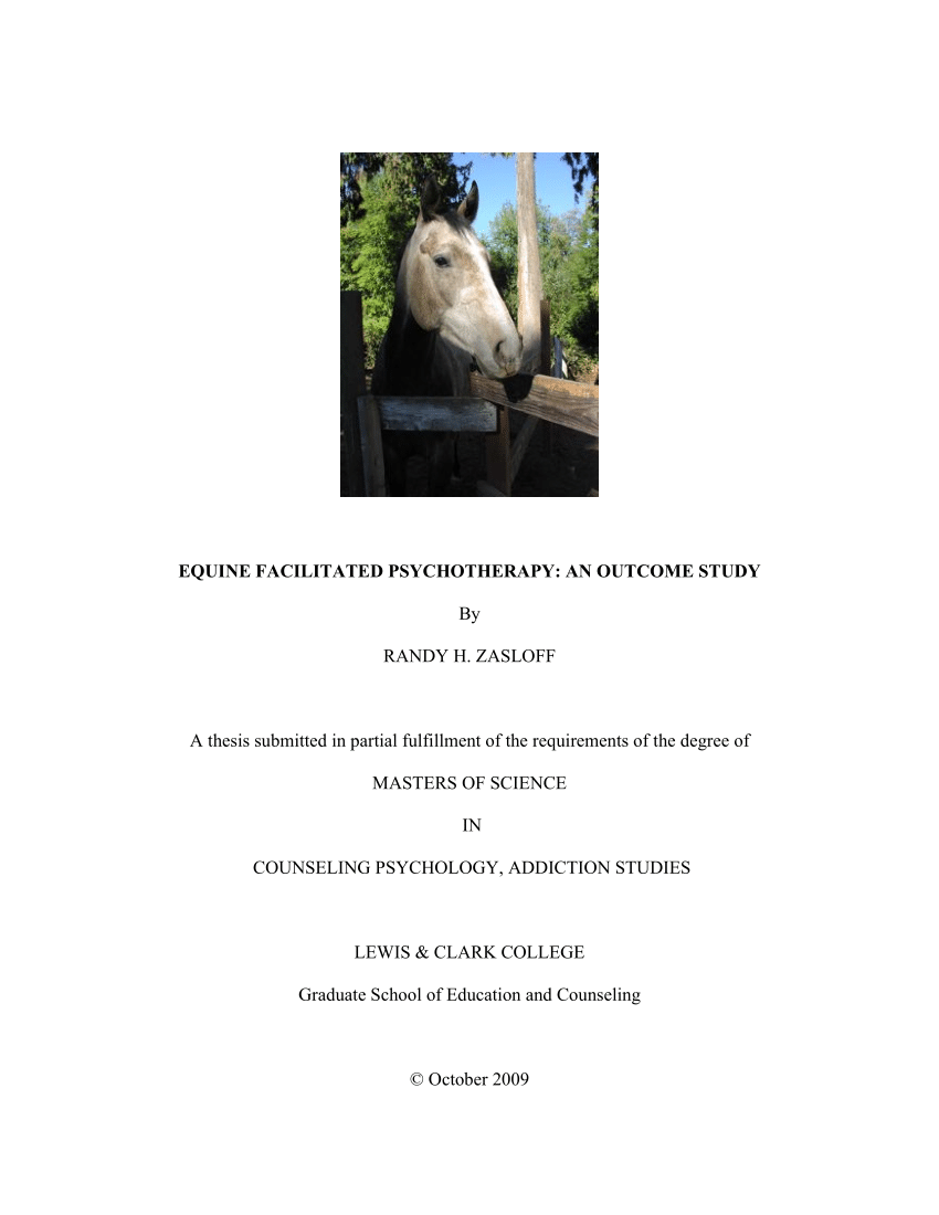 (PDF) Equine Facilitated Psychotherapy: An Outcome Study