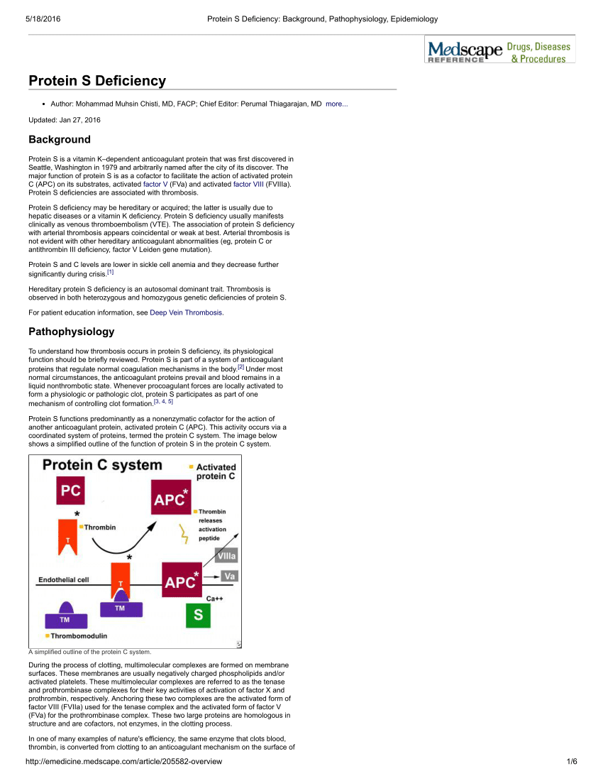 (PDF) Protein S Deficiency