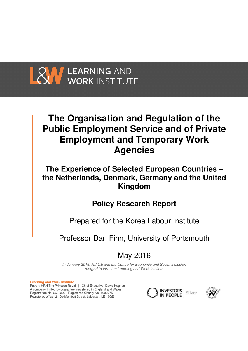 Pdf The Organisation And Regulation Of The Public Employment