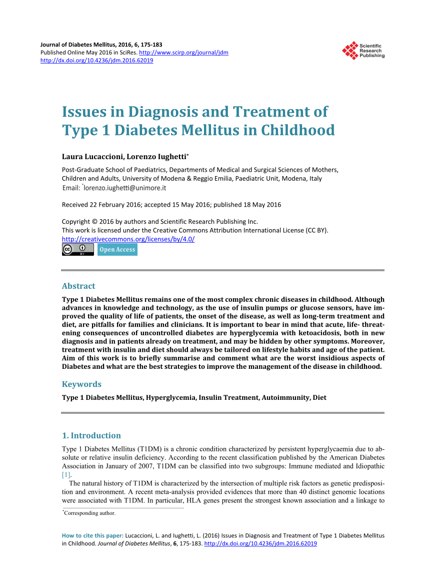 research paper on type 1 diabetes