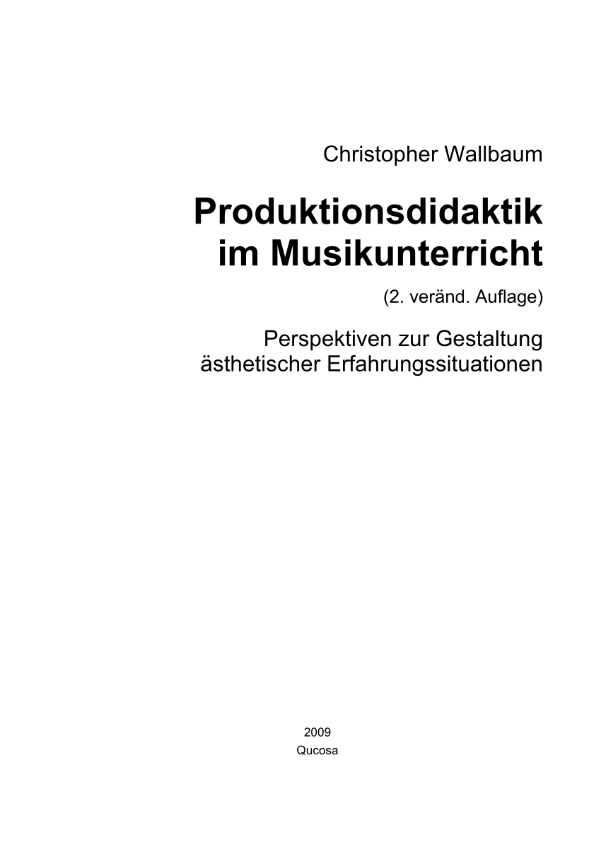 PDF Produktionsdidaktik und „sthetische Erfahrung