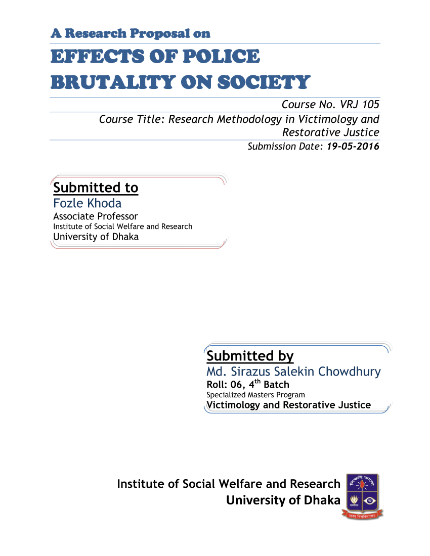 Research proposal on police brutality