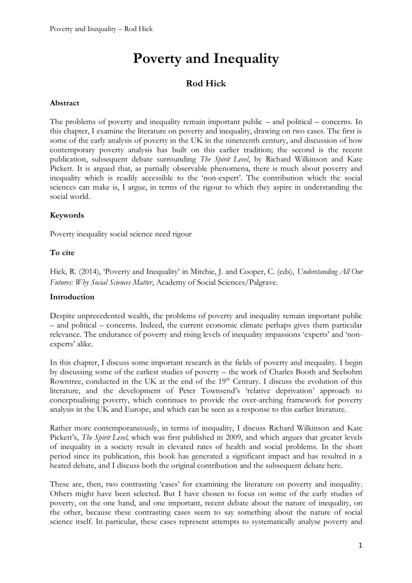 research paper on poverty and inequality
