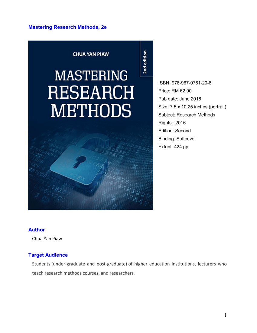 Pdf Mastering Research Methods 2nd Edition