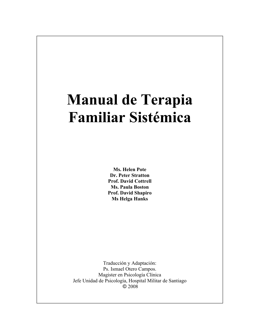 PDF) Manual de Terapia Familiar Sistémica