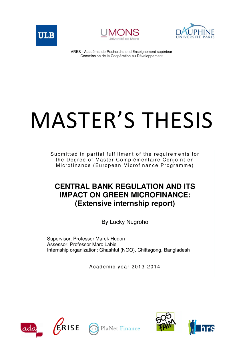 master thesis microfinance