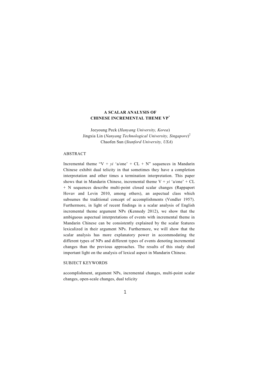 PDF A scalar analysis of Chinese incremental theme VP