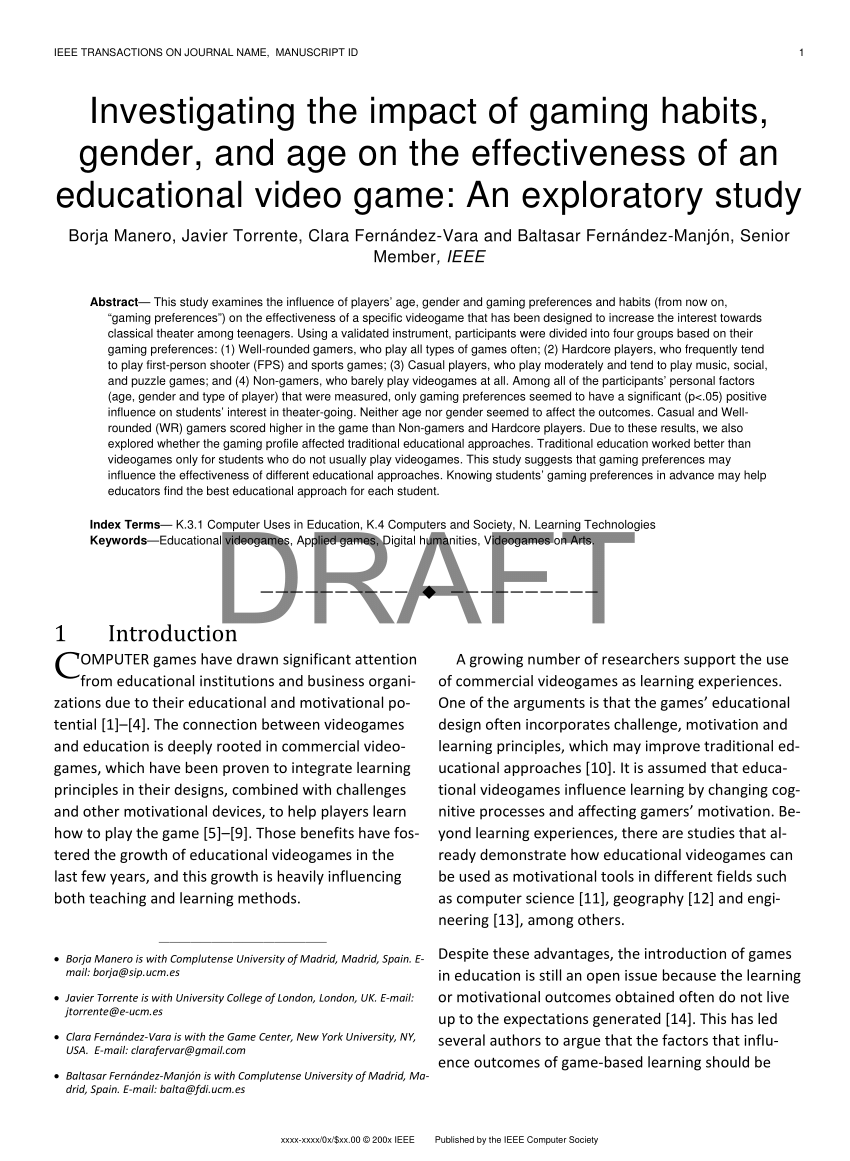 PDF) Gaming habits, study habits and compulsive gaming among digital gaming  natives