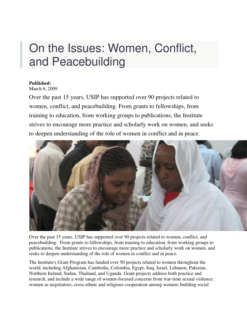 solutions for women in armed conflict