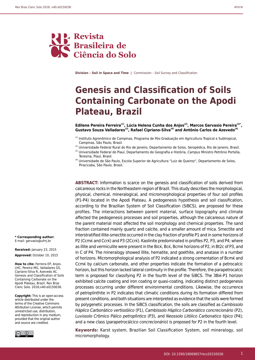 PDF) Genesis and Classification of Soils Containing Carbonate on ...