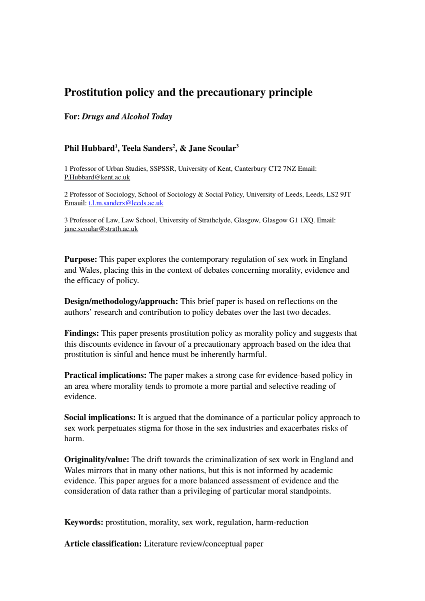 causes of prostitution essay