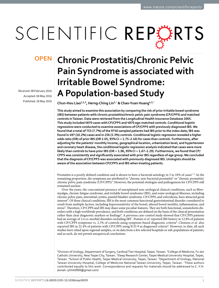 chronic prostatitis icd 10