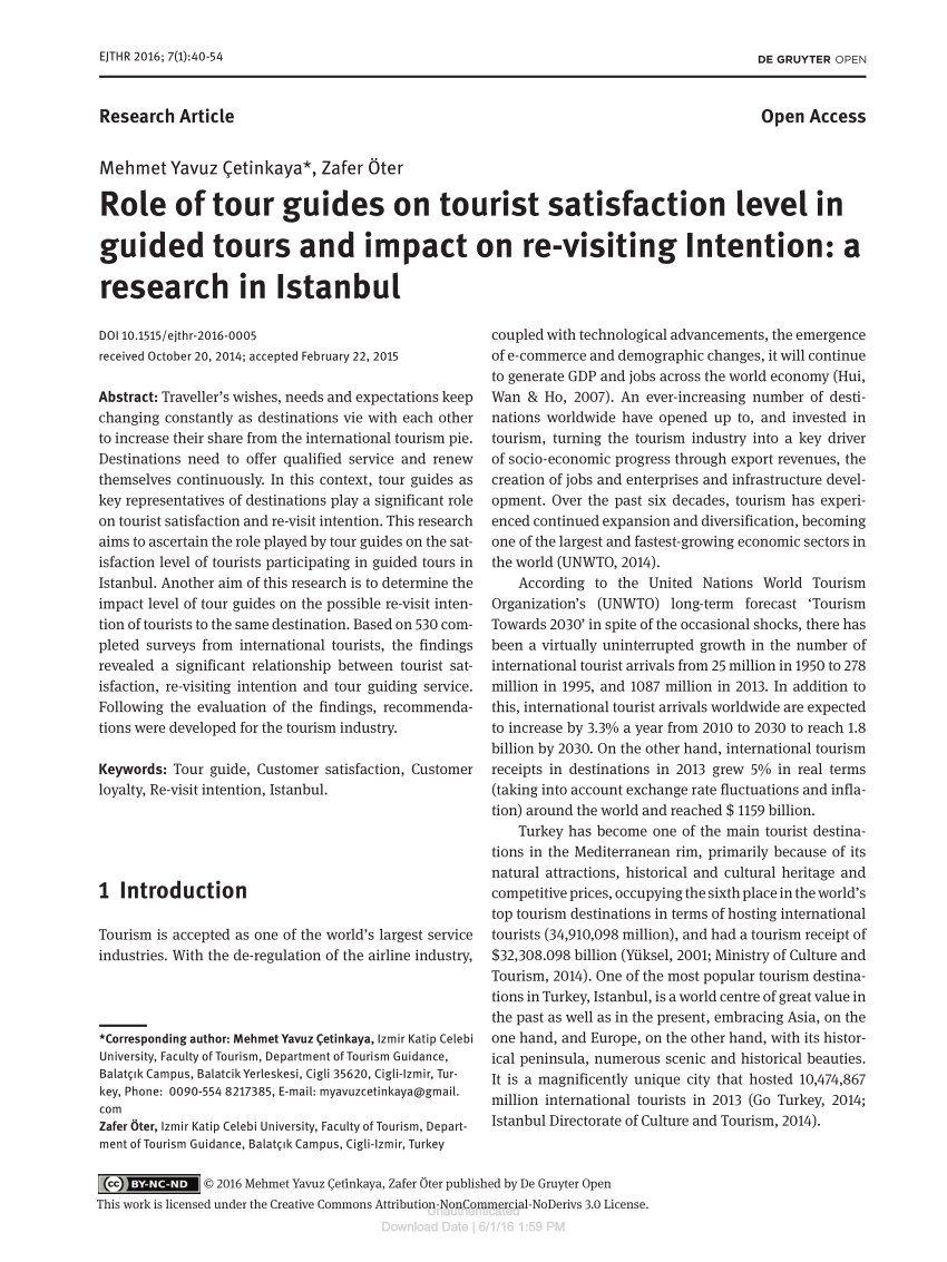 tourist research topic