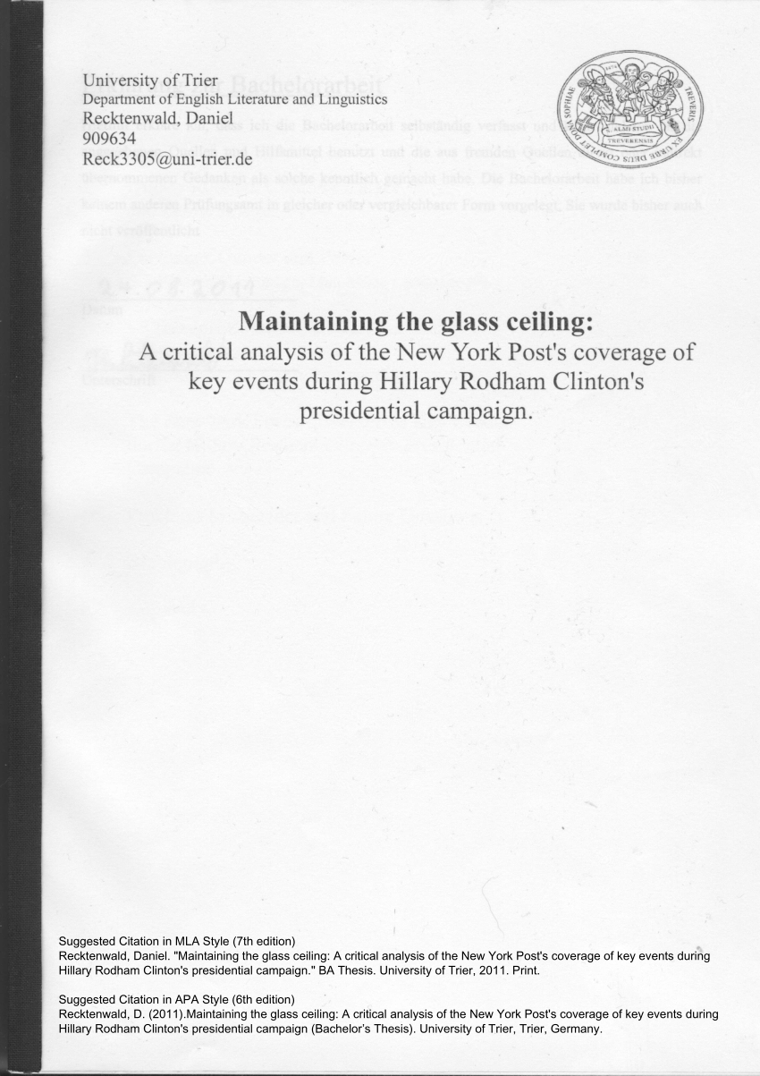 Pdf Maintaining The Glass Ceiling