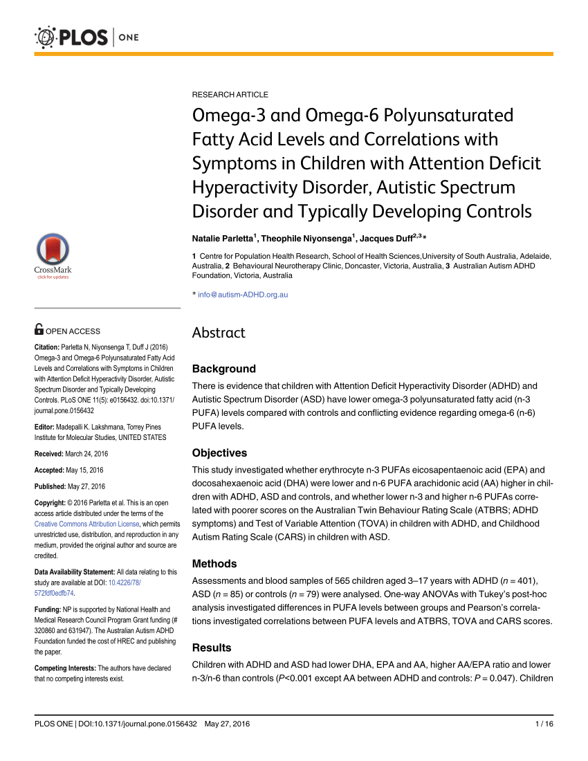 (PDF) Omega-3 and Omega-6 Polyunsaturated Fatty Acid ...